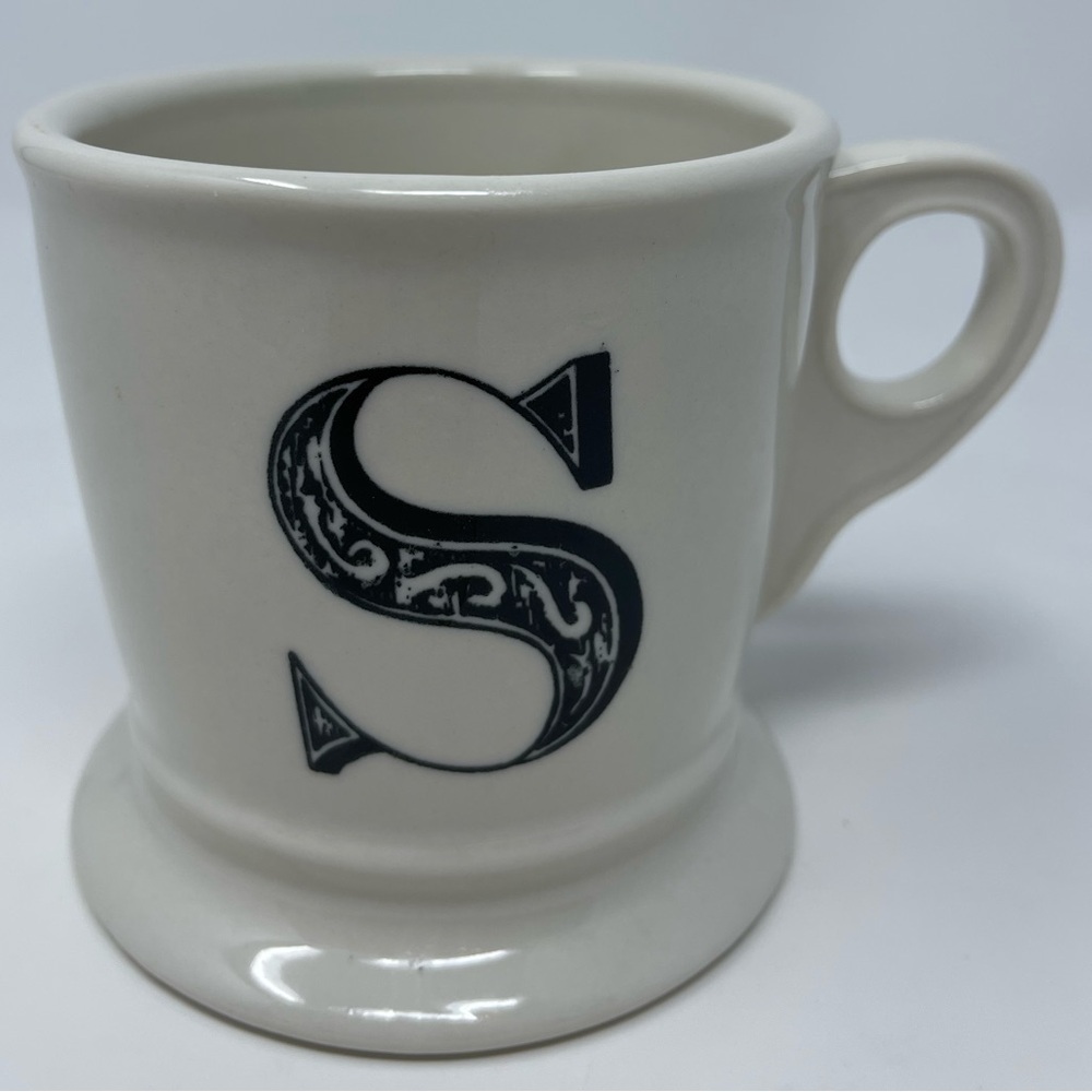 ANTHROPOLOGIE: Monogram Letter/Initial "S” Coffee Mug